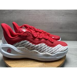 Men's Under Armour Curry Flow 9 Basketball Shoes 3025631-100 White/Red Size 12